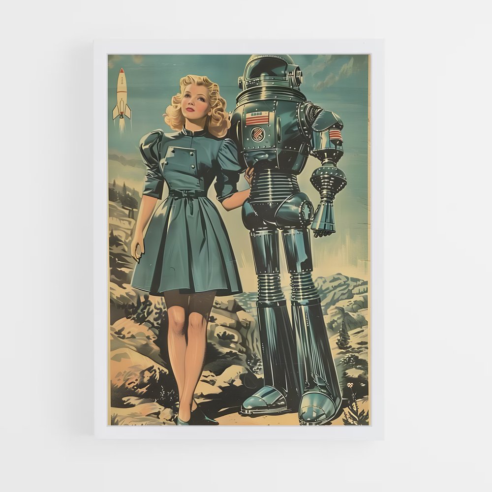 Poster L'Étoile et le Robot – affiche Espace rétro (vue 3)